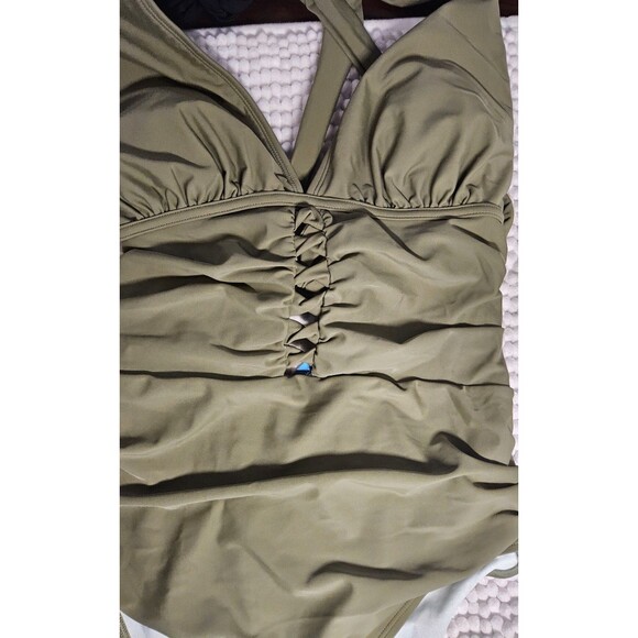 New Size Large Cupshe Twisted Shirred tie back one piece swimsuit - Picture 5 of 6